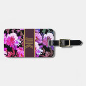 ヴィンテージフローラパットンカスタムモノグラムのパーソナライズ ラゲッジタグ (正面横)