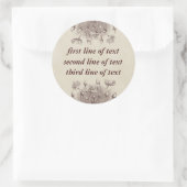 ヴィンテージフローラパーソナライズされたシール ラウンドシール (バッグ)