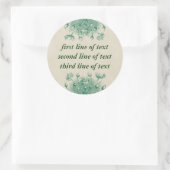 ヴィンテージフローラパーソナライズされたシール ラウンドシール (バッグ)