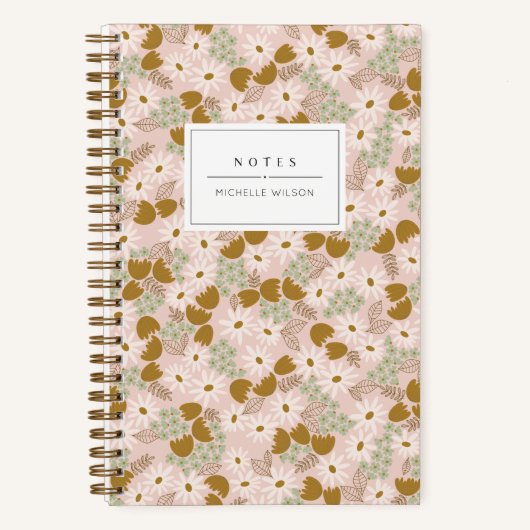 ヴィンテージフローラパーソナライズされたノート ノートブック (正面)