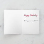 ヴィンテージフローラパーソナライズされた年齢誕生日写真 カード (内部)