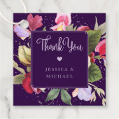 ヴィンテージフローラパープルピンクイエローローズ結婚ズ フェイバータグ (正面)