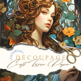 ヴィンテージフローラビクトリアン女神アールヌーボー 薄葉紙