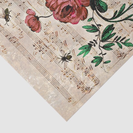 ヴィンテージフローラビーズミュージックエフエメラティッシュペーパー 薄葉紙 (詳細)