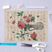 ヴィンテージフローラビーズミュージックエフエメラティッシュペーパー 薄葉紙 (クラフト)