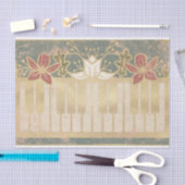 ヴィンテージフローラピアノ 薄葉紙 (クラフト)