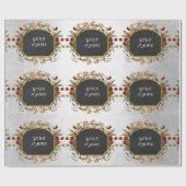 ヴィンテージフローラピパーソナライズされたオニーネームシルバーバラ ラッピングペーパー (フラット)