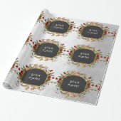 ヴィンテージフローラピパーソナライズされたオニーネームシルバーバラ ラッピングペーパー (アンロールド)