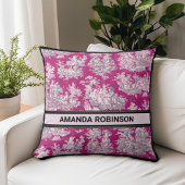 ヴィンテージフローラピンカマゼンタトイレデジュイミモノグラム クッション