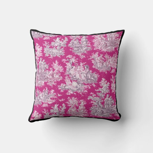 ヴィンテージフローラピンカマゼンタトイレデジュイミモノグラム クッション (裏面)