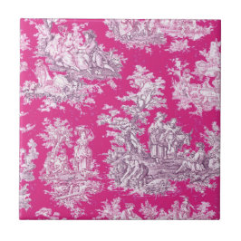 ヴィンテージフローラピンカマゼンタトイレデジュイミモノグラム タイル