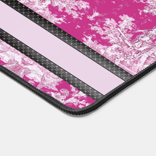 ヴィンテージフローラピンカマゼンタトイレデジュイミモノグラム デスクマット (コーナー)