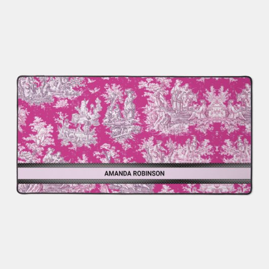 ヴィンテージフローラピンカマゼンタトイレデジュイミモノグラム デスクマット (正面)