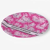 ヴィンテージフローラピンカマゼンタトイレデジュイミモノグラム ペーパープレート (アングル)