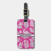 ヴィンテージフローラピンカマゼンタトイレデジュイミモノグラム ラゲッジタグ (正面縦)