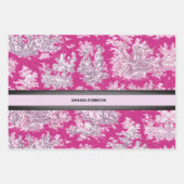 ヴィンテージフローラピンカマゼンタトイレデジュイミモノグラム ラッピングペーパーシート (正面3)