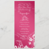 ヴィンテージフローラピンクとホワイト結婚式 プログラム (正面)