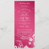 ヴィンテージフローラピンクとホワイト結婚式 プログラム (裏面)