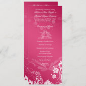 ヴィンテージフローラピンクとホワイト結婚式 プログラム (正面/裏面)