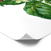 ヴィンテージフローラピンクのバラ、花の花瓶 ポスター (角)