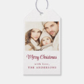 ヴィンテージフローラピンククリスマスギフトラベル ギフトタグ (正面)