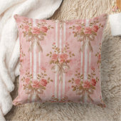 ヴィンテージフローラピンクコケット弓枕 クッション (ブランケット)