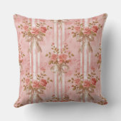 ヴィンテージフローラピンクコケット弓枕 クッション (裏面)