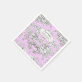 ヴィンテージフローラピンクトイレデジュイブライダルシャワー スタンダードカクテルナプキン (角)