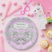 ヴィンテージフローラピンクトイレデジュイブライダルシャワー ペーパープレート (パーティー)