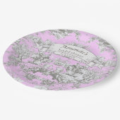 ヴィンテージフローラピンクトイレデジュイブライダルシャワー ペーパープレート (アングル)