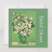 ヴィンテージフローラピンクバラ花ブライダルシャワー 招待状 (裏面)