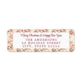 ヴィンテージフローラピンクパステルホリデイ差出人住所 ラベル (正面)