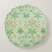 ヴィンテージフローラピンクブルーウィリアムモリスデイジー ラウンドクッション (裏面)