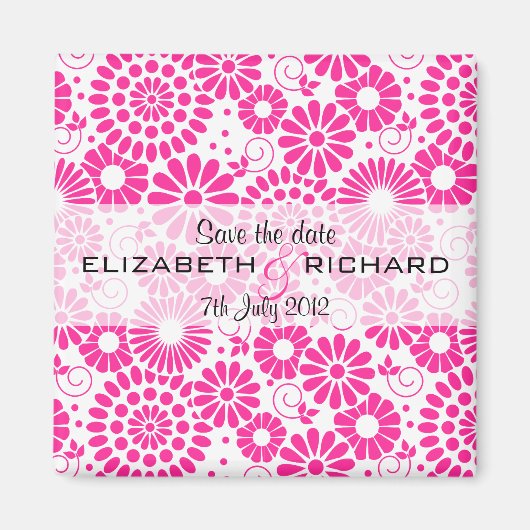 ヴィンテージフローラピンクマグネット マグネット (正面)