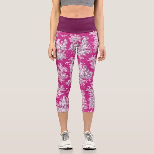 ヴィンテージフローラピンクマゼンタトイレドゥジュイ カプリレギンス (正面)