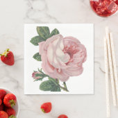 ヴィンテージフローラピンクローズフラワーシャビーシック スタンダードランチョンナプキン (インサイチュ)