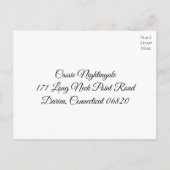 ヴィンテージフローラピンクローズRSVPフラワーウェディングパーティー インビテーションポストカード (裏面)