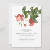 ヴィンテージフローラピンク卒業招待状 招待状 (正面)