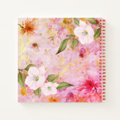 ヴィンテージフローラピンク水彩感謝ジャーナル ノートブック (裏面)