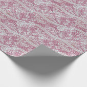 ヴィンテージフローラピンク白い花ジョン・ヘンリー・デアル ラッピングペーパー (角)