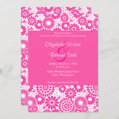ヴィンテージフローラピンク結婚式招待状 招待状 (正面/裏面)