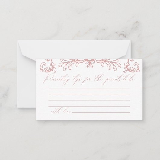 ヴィンテージフローラピンク赤ちゃんシャワー子育てのヒント ノートカード (正面)