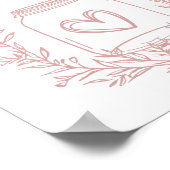 ヴィンテージフローラピンク赤ちゃんシャワー子育てチップジャー ポスター (角)