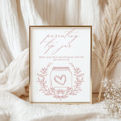 ヴィンテージフローラピンク赤ちゃんシャワー子育てチップジャー ポスター