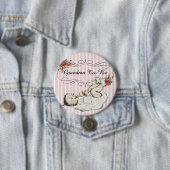 ヴィンテージフローラピンク「おばあちゃん」ベビーボタン 缶バッジ (インサイチュ)