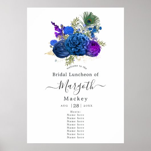 ヴィンテージフローラピーコックウェルカム ポスター (正面)