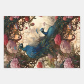 ヴィンテージフローラピーコックビクトリアンアールヌーボー ラッピングペーパーシート (正面2)