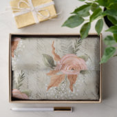 ヴィンテージフローラピーチスクリプトエフェメラデクページ 薄葉紙 (ギフト)