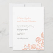 ヴィンテージフローラピーチバラレースパタ結婚ーン 招待状 (正面)