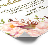 ヴィンテージフローラピーニーピンク非結婚プラグインの徴候 ポスター (角)